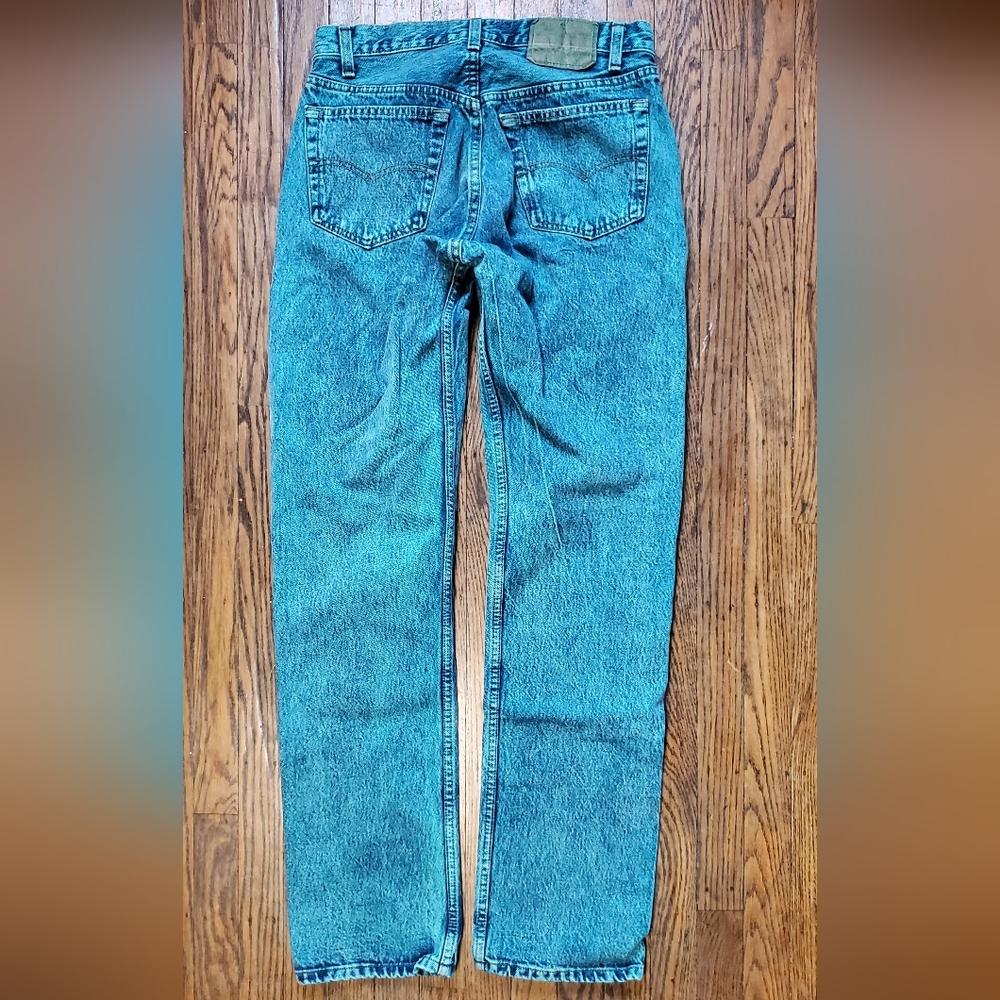 Vintage Levis 501 0675 W32 L34 Teal Overdye button fly red label 80s / 90s - Picture 5 of 16